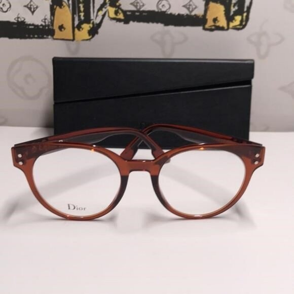 New Authentic Dior CD3 086 51 Ladies Aviator/Pilot Eyeglass Frames – Tortoise - Picture 3 of 12